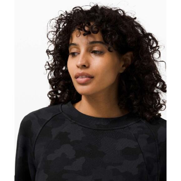 Lululemon Scuba Crew Neck Sweatshirt Heritage 365 Camo Deep Coal Multi Size 12 - Picture 3 of 10